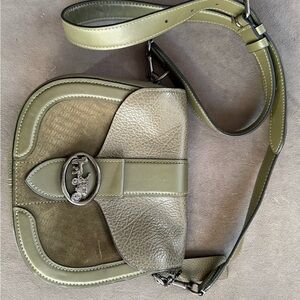 Coach Olive Green Leather Shoulder Bag